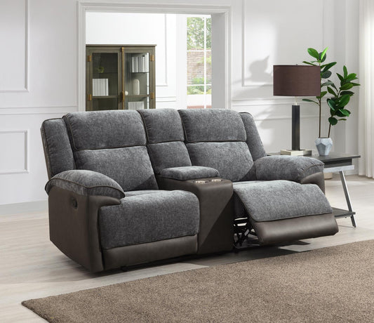 U177 - Motion Loveseat - Charcoal Gray