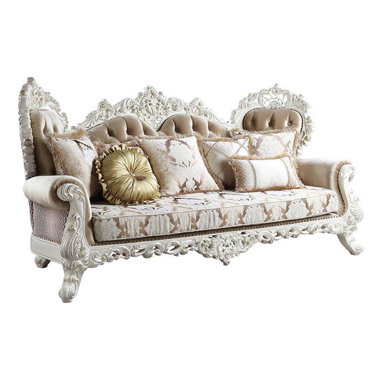 Vanaheim - Sofa With 7 Pillows - Fabric & Antique White
