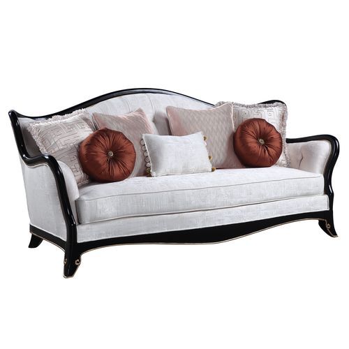 Nurmive - Sofa With 7 Pillows - Beige Fabric