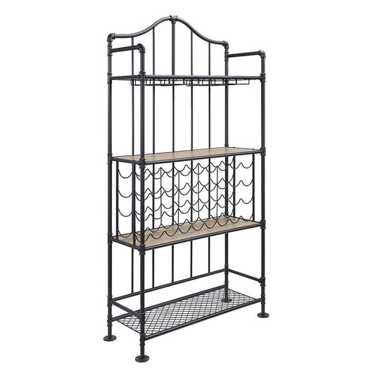 Edina - Wine Rack - Oak & Sandy Black
