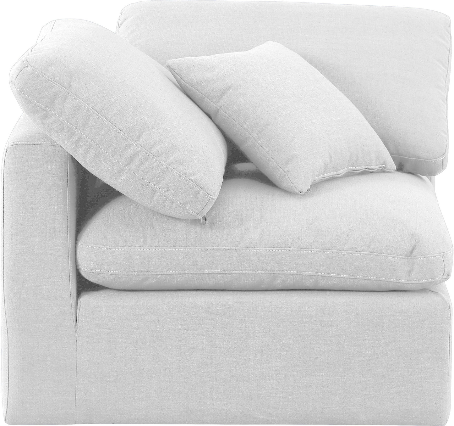 Indulge - Linen Corner Chair - White