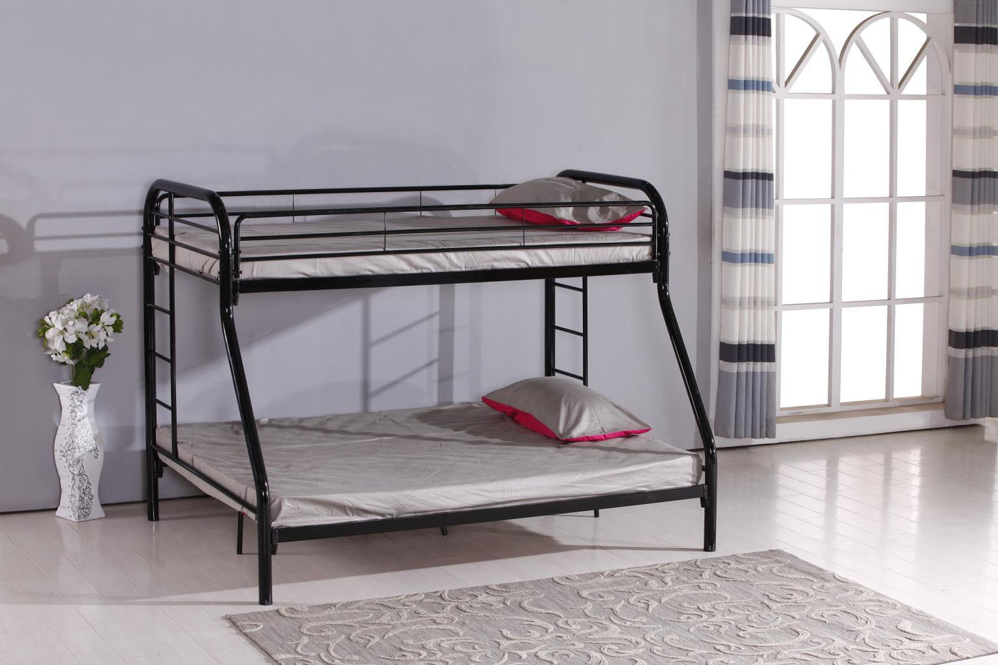 S130 - Twin / Full Bunk Bed - Black
