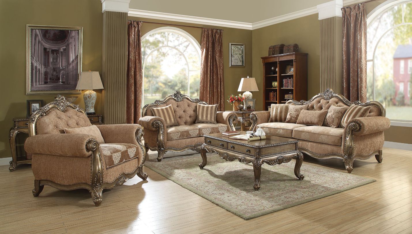 Ragenardus - Sofa With 5 Pillows - Fabric & Vintage Oak