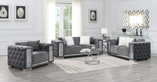 U250 - Velvet Loveseat - Gray