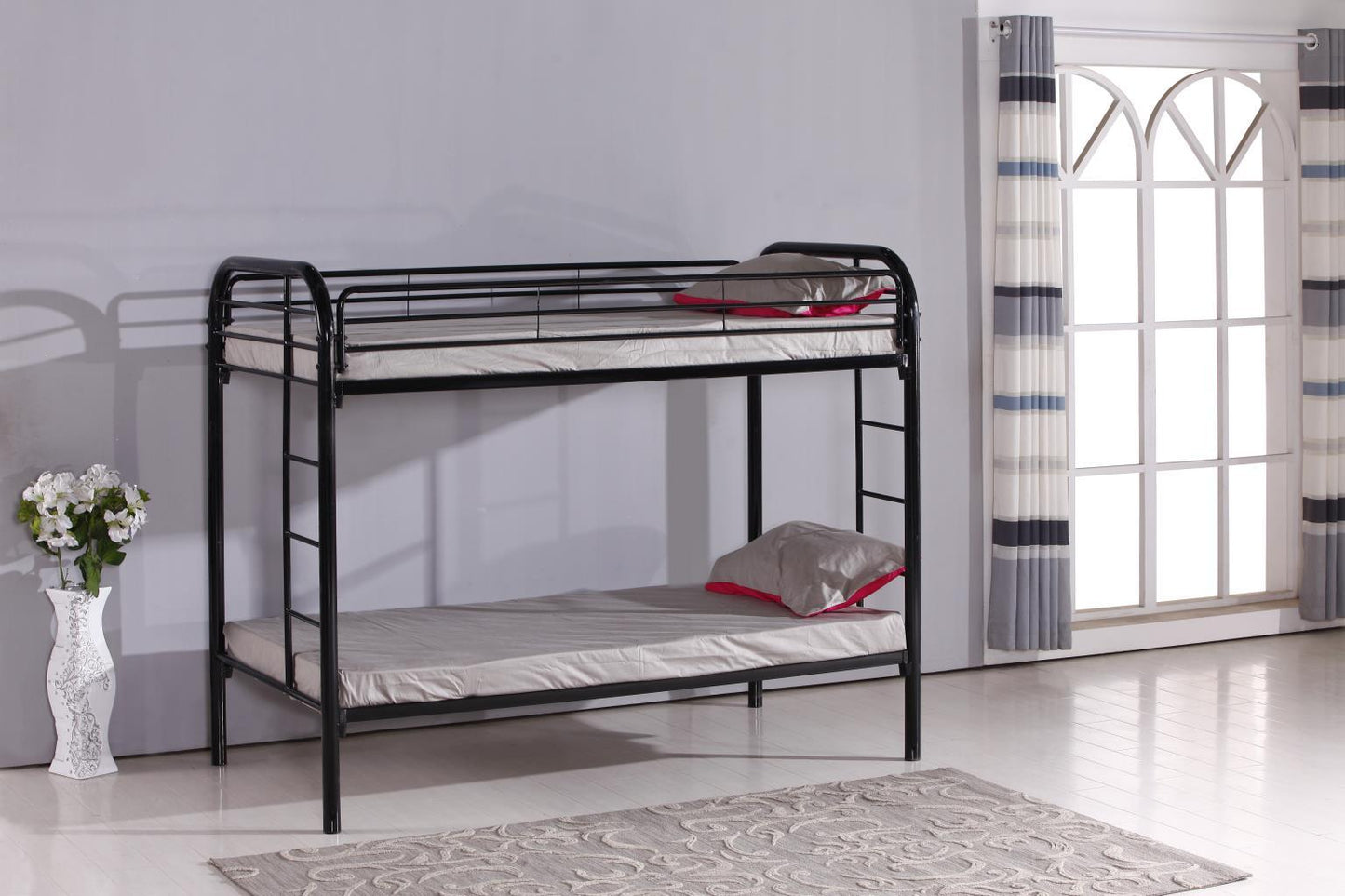 S135 - Twin Over Twin Bunk Bed - Black