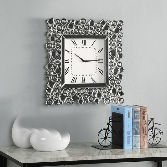 Kachina - 19" Wall Clock - Mirrored & Faux Gems