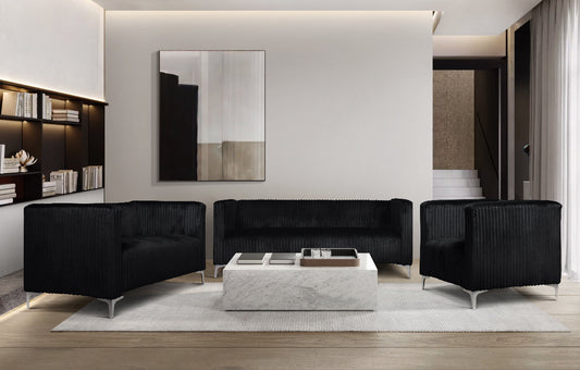 2-Pc Velvet Sofa & Loveseat