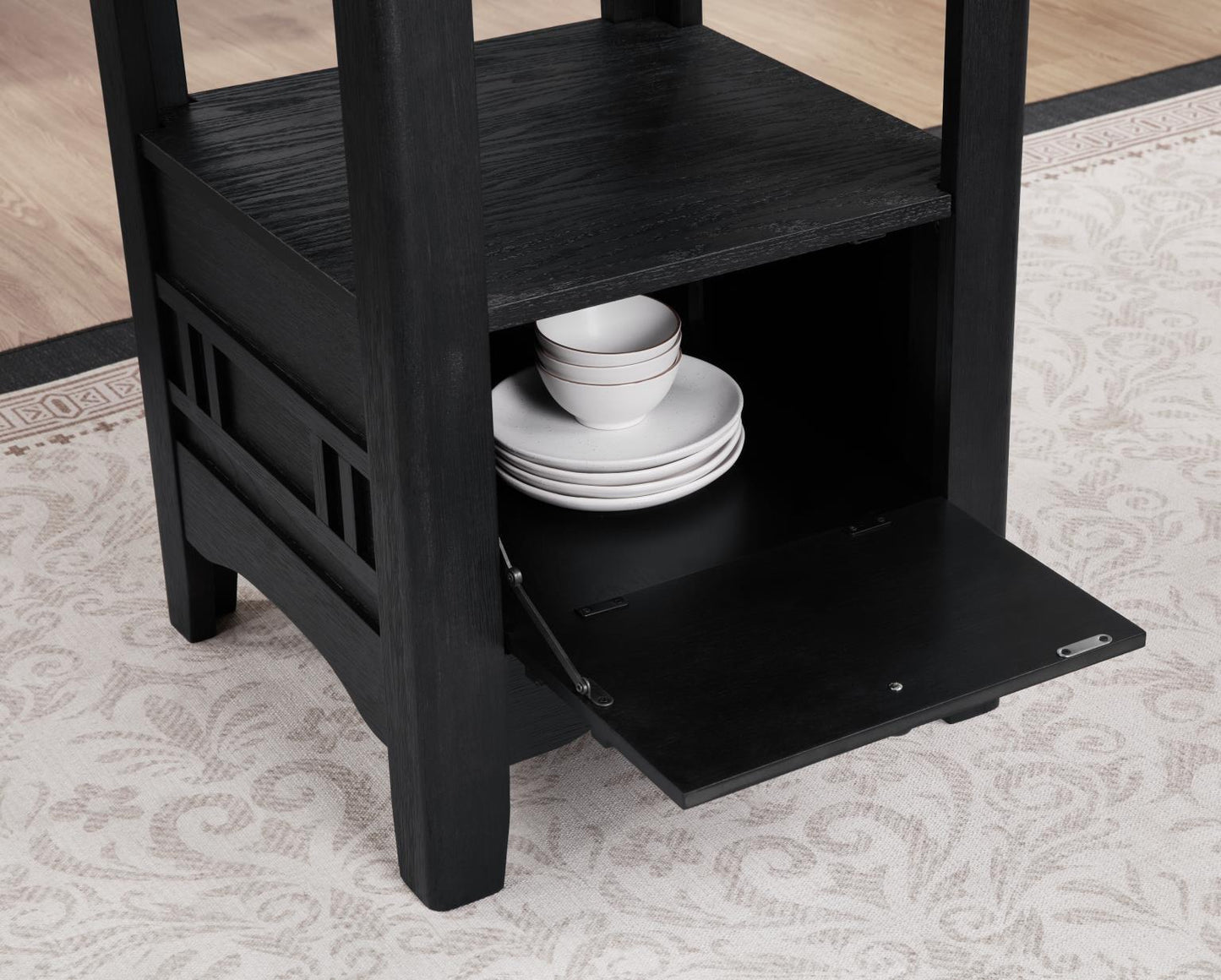 D151 - 5 Piece Dining Room Set (Table, 4 Side Chairs) - Black