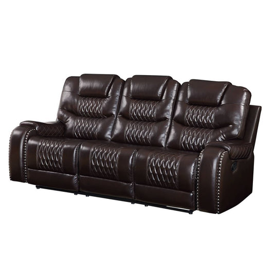 Braylon - Motion Sofa - Brown Synthetic Leather