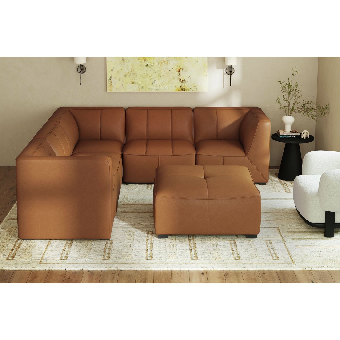 Blake - Modular 6 Piece Living Room Set - Pebble Tan