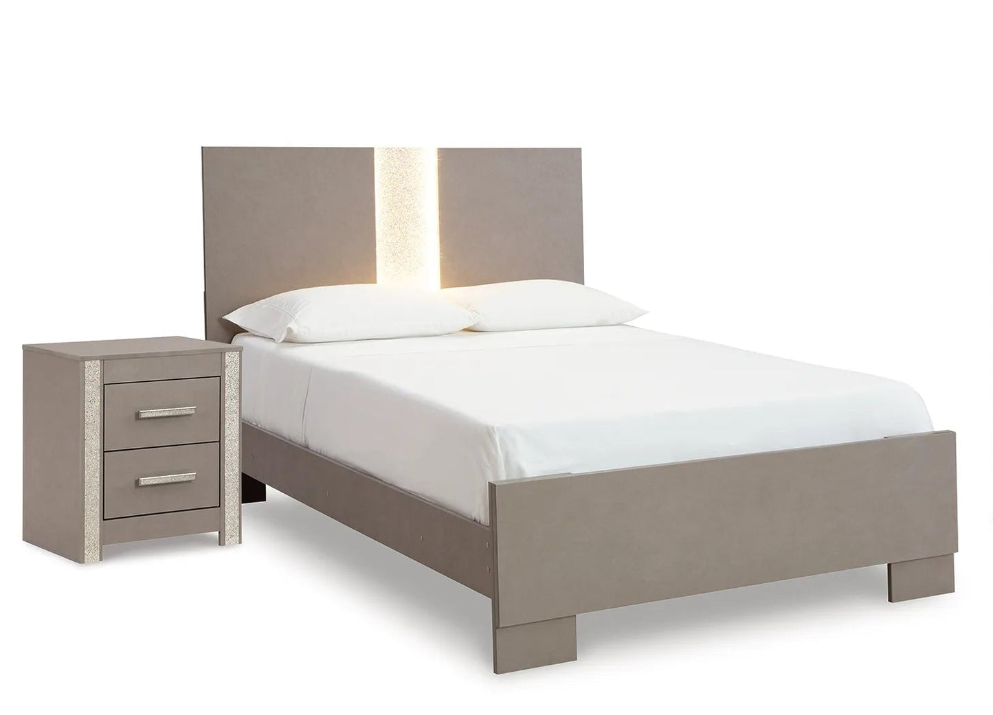 Open Box - Surancha Queen Panel Bed with 1 Nightstand