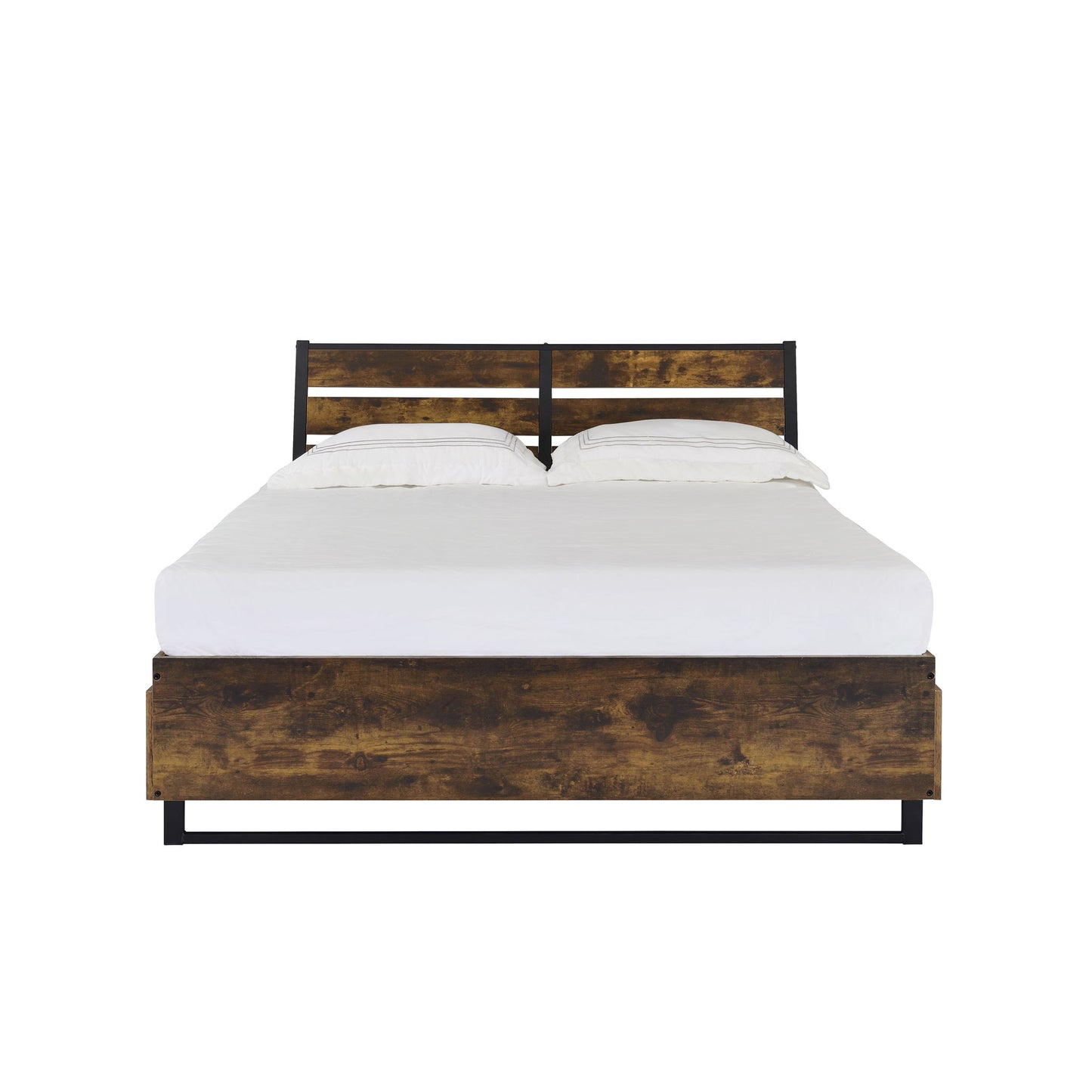 Juvanth - Eastern King Bed With Storage - Rustic Oak & Black