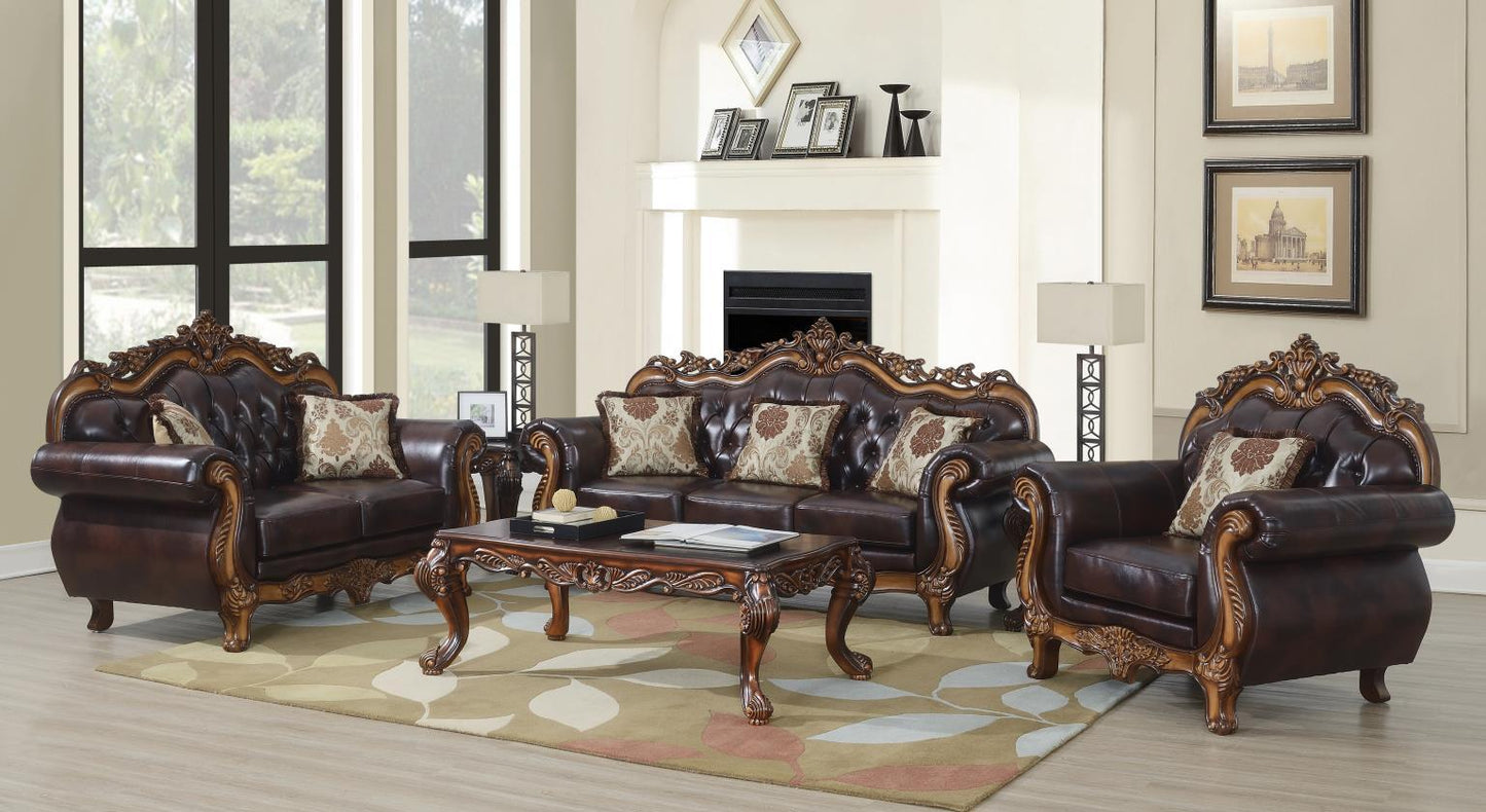 U204 - Traditional Loveseat - Brown