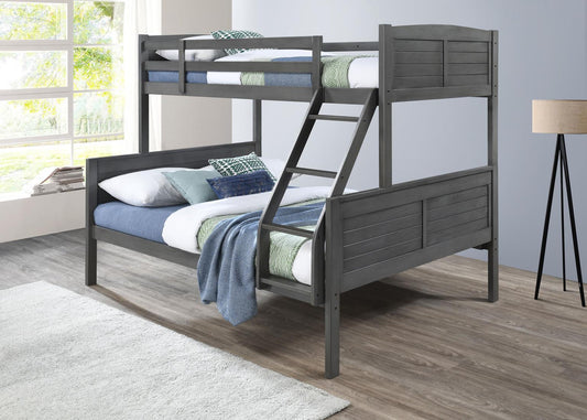 S093 - Twin / Full Bunk Bed - Antique Gray