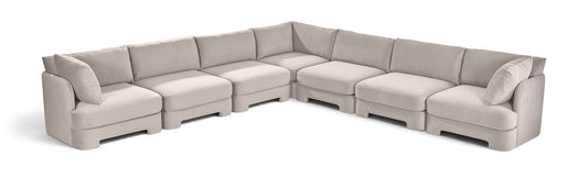 Hammond - Velvet Performance Fabric Upholstered 7 Piece Corner Sectional