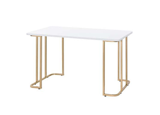 Estie - Vanity Desk (Same 93102) - White & Gold