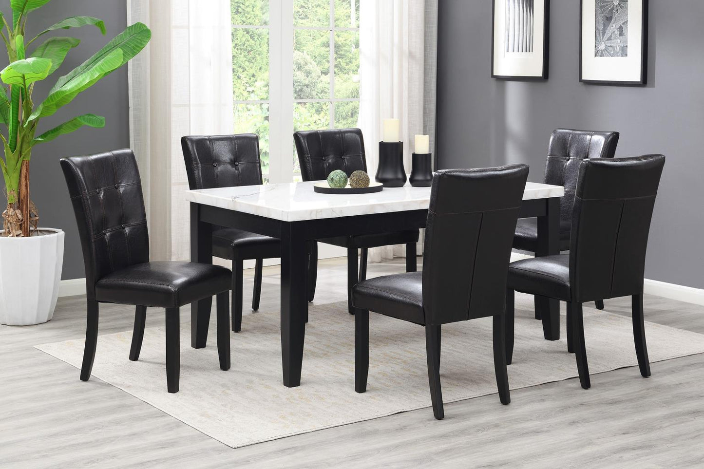D127 - Marble Dining Table - White