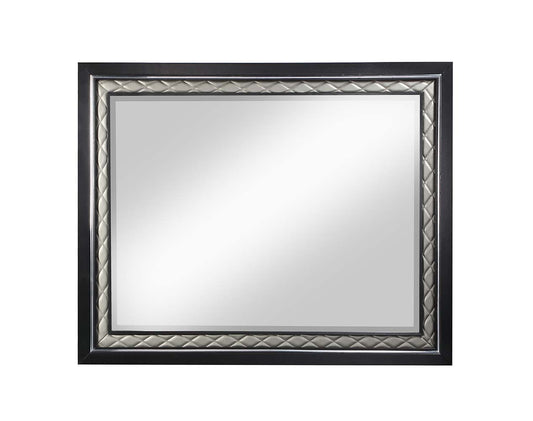 Nicola - Mirror - Silver Synthetic Leather & Black