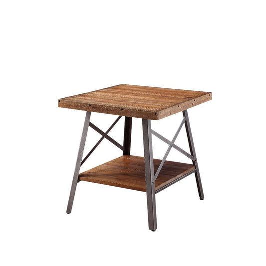 Ikram - End Table (Set of 2) - Weathered Oak & Sandy Black