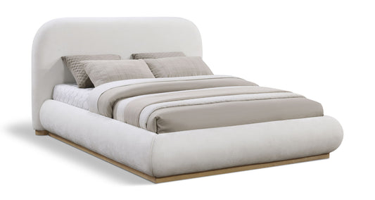 Vaughn - Chenille Bed With Natural Base