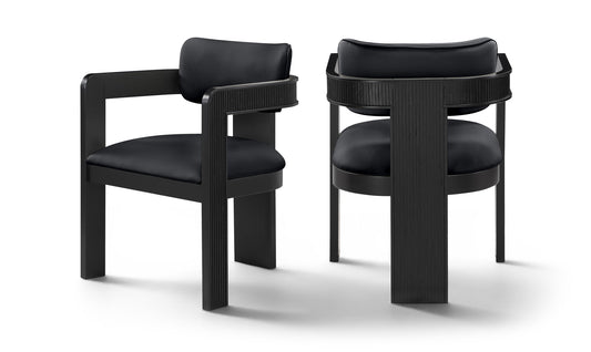 Sacha - Vegan Leather Upholstered Dining Chair With Black Base (Set of 2)
