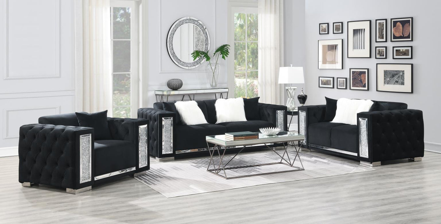 U249 - Velvet Chair - Black