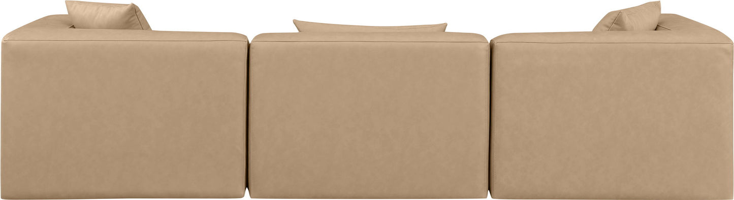 Cube - Modular 3 Piece Sofa - Tan