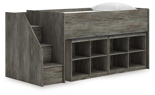 Frandern Twin Loft Bed with Bookcase Storage