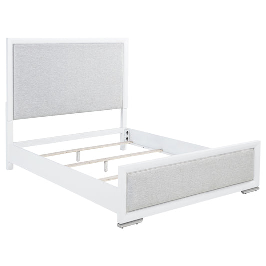 Gracemont 57-inch Queen Panel Bed Grey and White