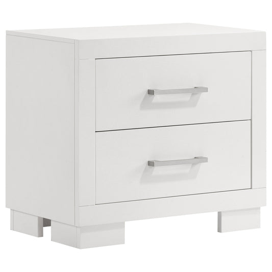 Jessica 2-drawer Nightstand Snow White