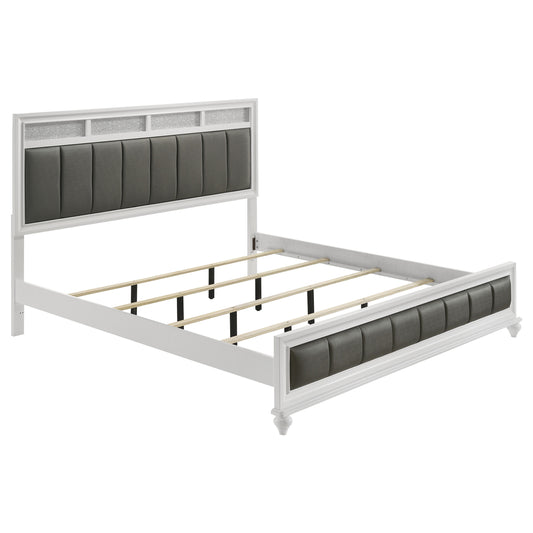 Barzini Wood Eastern King Panel Bed White