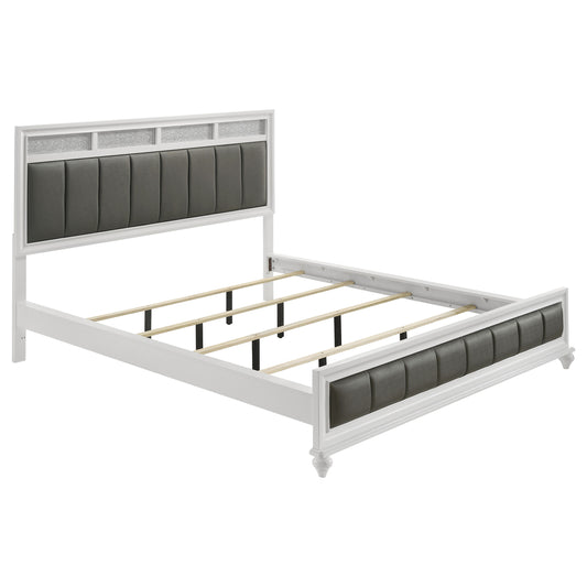 Barzini Wood California King Panel Bed White