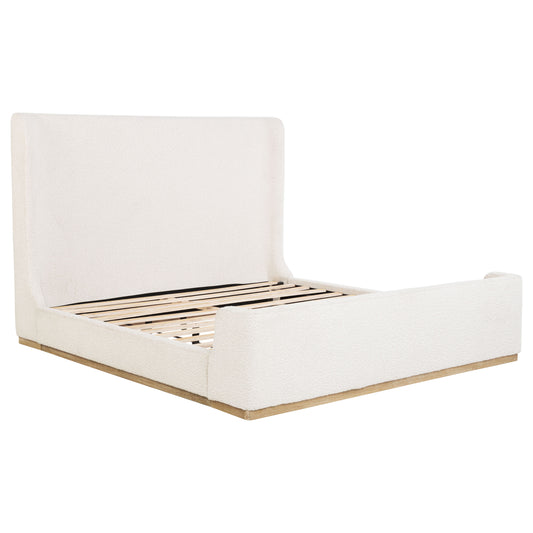Nala Eastern King BouclΓ© Upholstered Platform Bed Cream