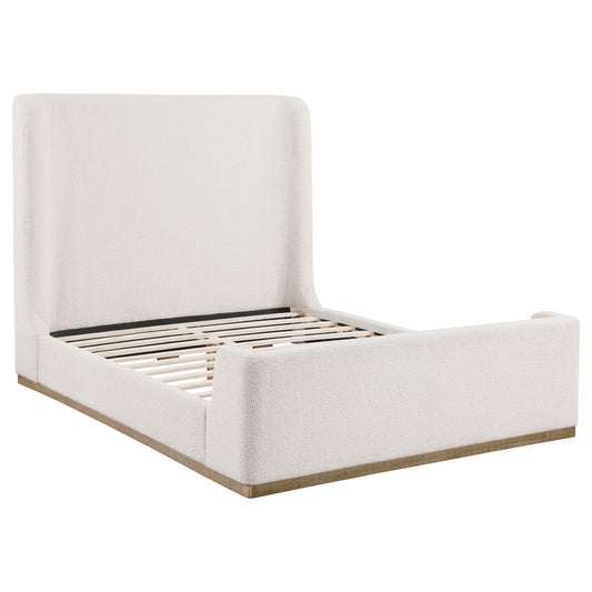 Nala Queen BouclΓ© Upholstered Platform Bed Cream