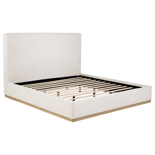 Knox Eastern King BouclΓ© Upholstered Platform Bed Cream