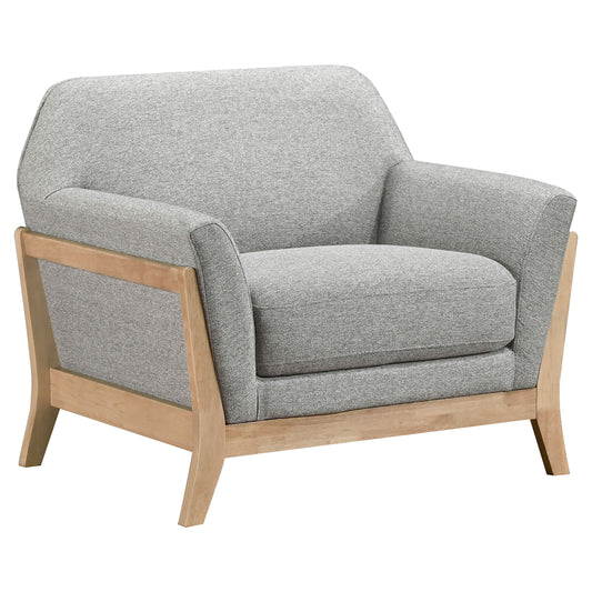 Vaughn Fabric Upholstered Flared Arm Accent Chair Grey