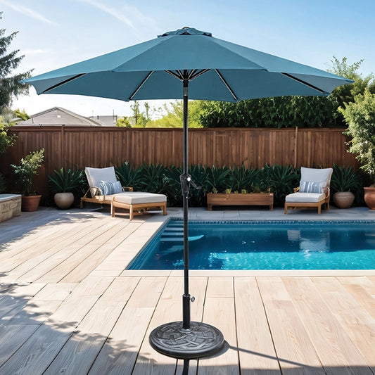 Tano - 9' Outdoor Umbrella + 21" Round Base