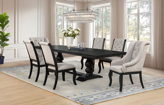 Phelps 7-piece Rectangular Dining Table Set Distressed Noir