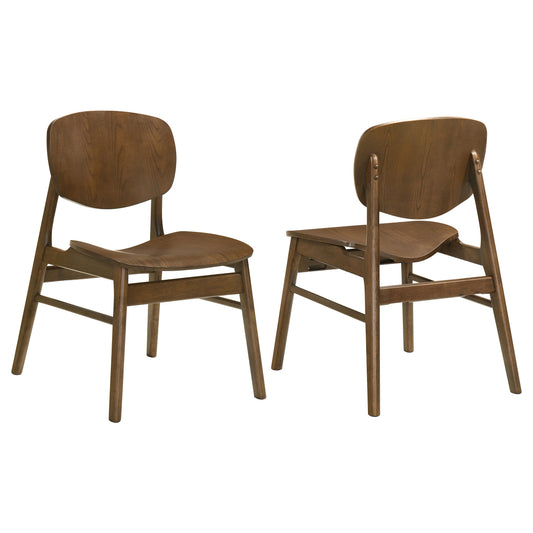 Benford Dining Side Chair Wood Seat Dark Brown (Set of 2)