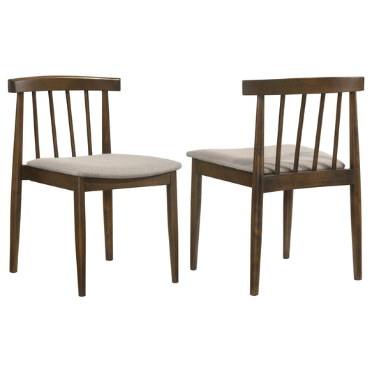 Cullen Dining Side Chair Upholstered Seat Dark Walnut (Set of 2)