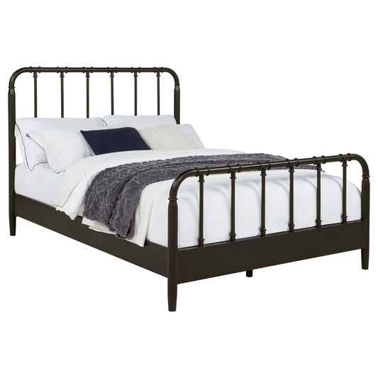 Rocco All Wood Water Pipe Open Frame Twin Bed Dark Bronze
