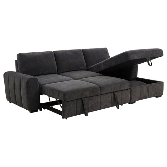 Pastrana Upholstered Sleeper Sectional Sofa RAF Chaise Grey