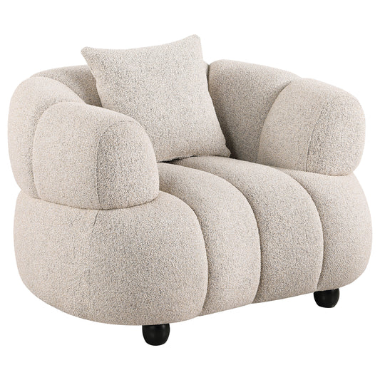 Whitney Contemporary Channel Tufted Boucle Upholstered Accent Chair