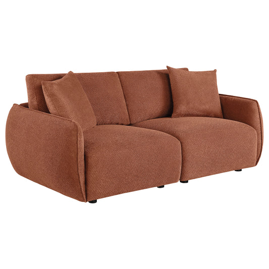 Elysia Chenille Upholstered Modular Lounge Loveseat Coral