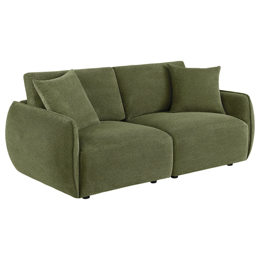 Elysia Chenille Upholstered Modular Lounge Loveseat Green