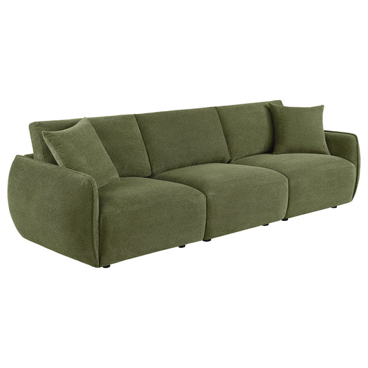 Elysia Chenille Upholstered Modular Lounge Sofa Green