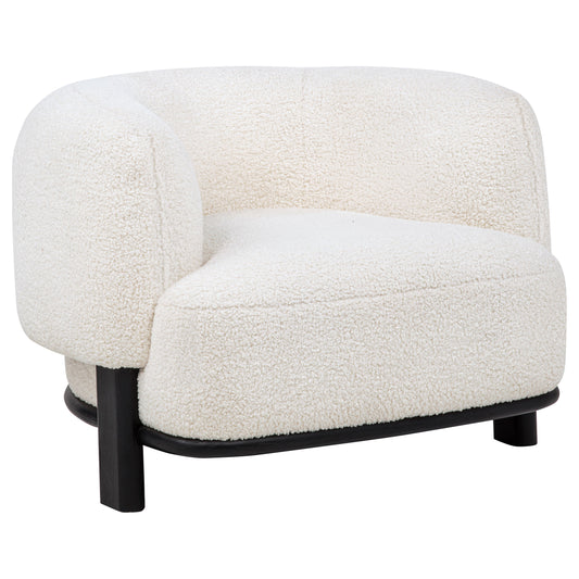 Lawler Upholstered Barrel Back Accent Chair Ivory and Black