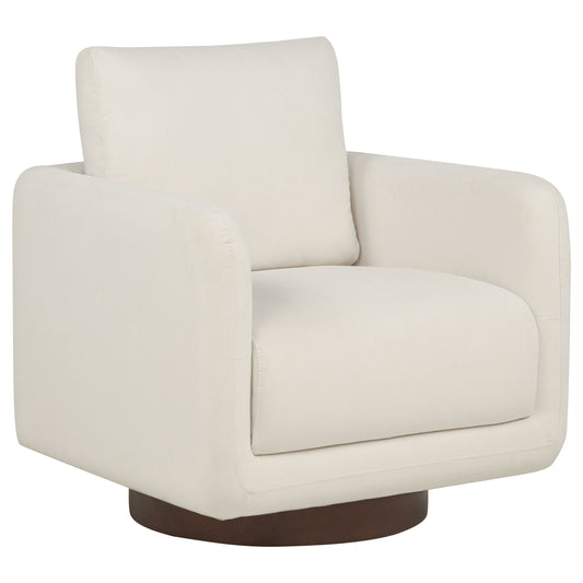 Iris Fabric Upholstered Swivel Accent Chair Ivory