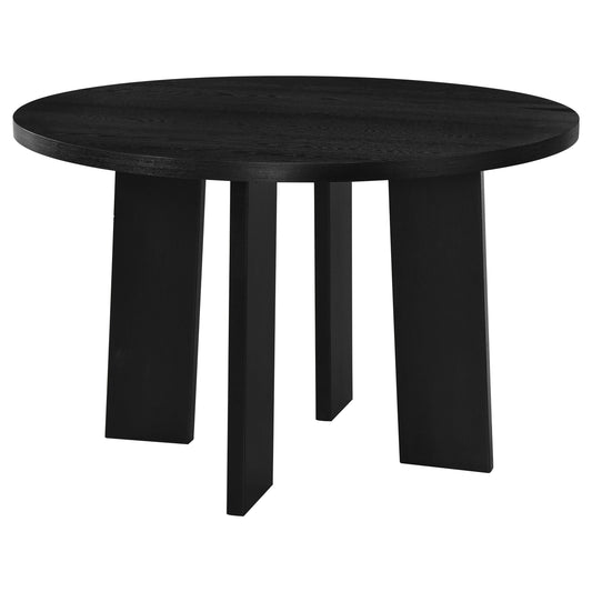 Strouse 47-inch Round Wood Dining Room Table Black