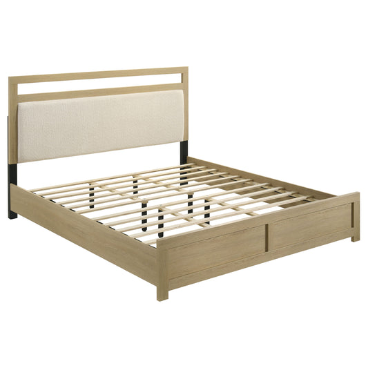 Hendricks California King Panel Headboard Platform Bed Light Oak